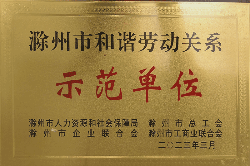 滁州市和谐劳动关系示范单位